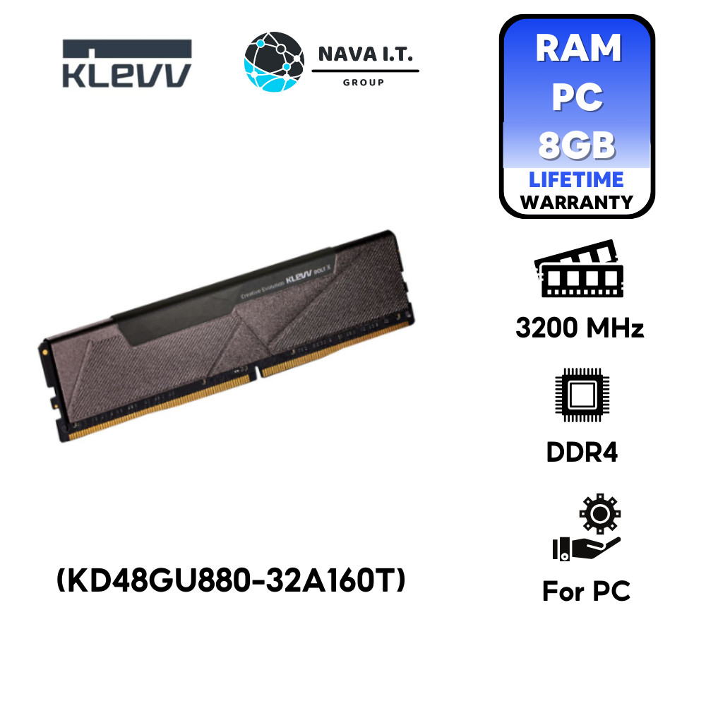 มีส่งด่วน KLEVV BOLT X 8GB 8GB X1 DDR4 3200MHZ GAMING MEMORY KD48GU880-32A160T
