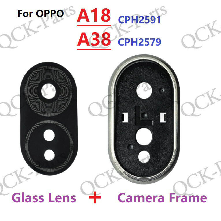ฝาครอบเลนส์กล้องกระจกด้านหลังสําหรับ OPPO A18 A38 CPH2591 CPH2579 พร้อมสติกเกอร์