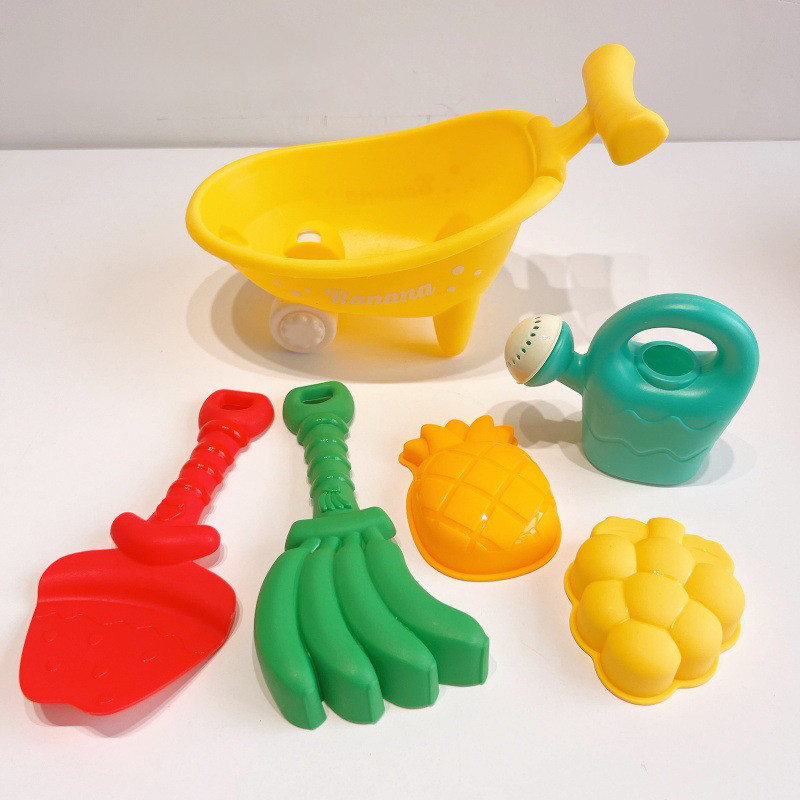 COD ชุดตักทราย ผลไม้ 8 ชิ้นสำหรับเด็ก  เครื่องมือขุด เล่นน้ำกลางแจ้ง พลาสติกปลอดภัย พกพาสะดวก - รูปที่ 6