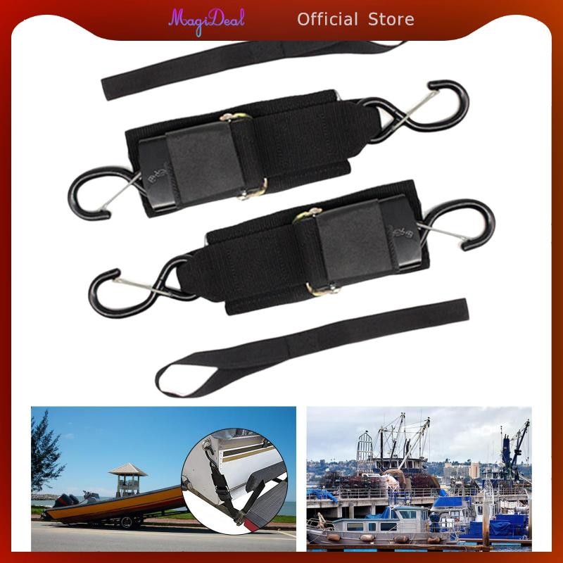 Magideal 2x สายรัดปรับสําหรับ Transom เรือยอชท์ Watercraft ทนทาน กันสนิม เชือกลากสําหรับมอเตอร์เรือ