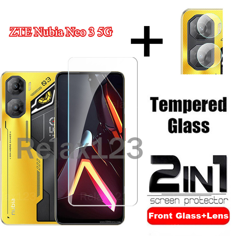 2in1 สําหรับ ZTE Nubia Neo 3 5G Neo3 5G Full Screen Protector กระจกนิรภัยสําหรับ ZTE NubiaNeo3 5G Nubia Neo 3 GT Neo3GT 2025 ปลอกฟิล์ม HD Clear Film Protector เลนส์ฟิล์ม