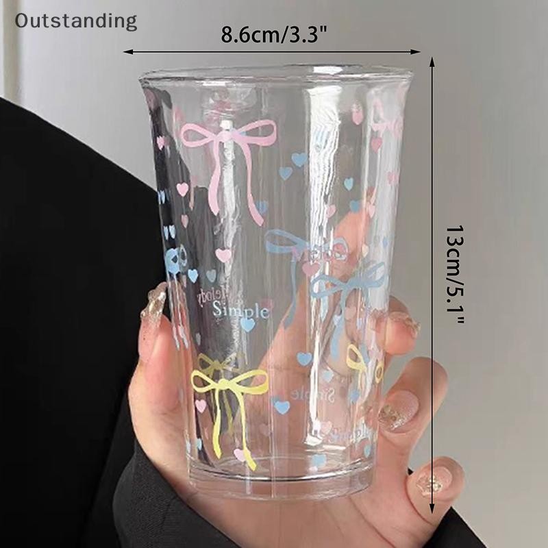 แก้วโบว์ที่โดดเด่นถ้วยน้ําน่ารักการ์ตูนโบว์ถ้วยแก้วลายน่ารัก ดูเดิล แก้วกาแฟครัวเรือนผลไม้ชาน้ํามะนาวสาวของขวัญใหม่ - รูปที่ 4