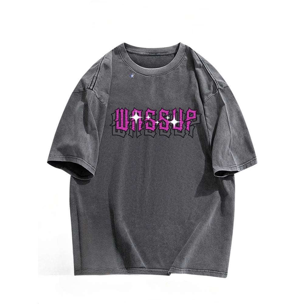 Oversize เสื้อยืดแขนสั้นคอกลม 🔥เกาหลี🔥 SXT0262 สไตล์วินเทจ ผ้าฝ้าย 100% ทรงหลวม ใส่สบาย ไม่ต้องรีด แ