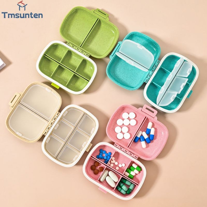 กล่องยา 8 ช่อง ขนาดเล็ก แบบพกพา กันน้ํา และความชื้น สําหรับการเดินทาง ธุรกิจ 1 ชิ้น Tmsunten