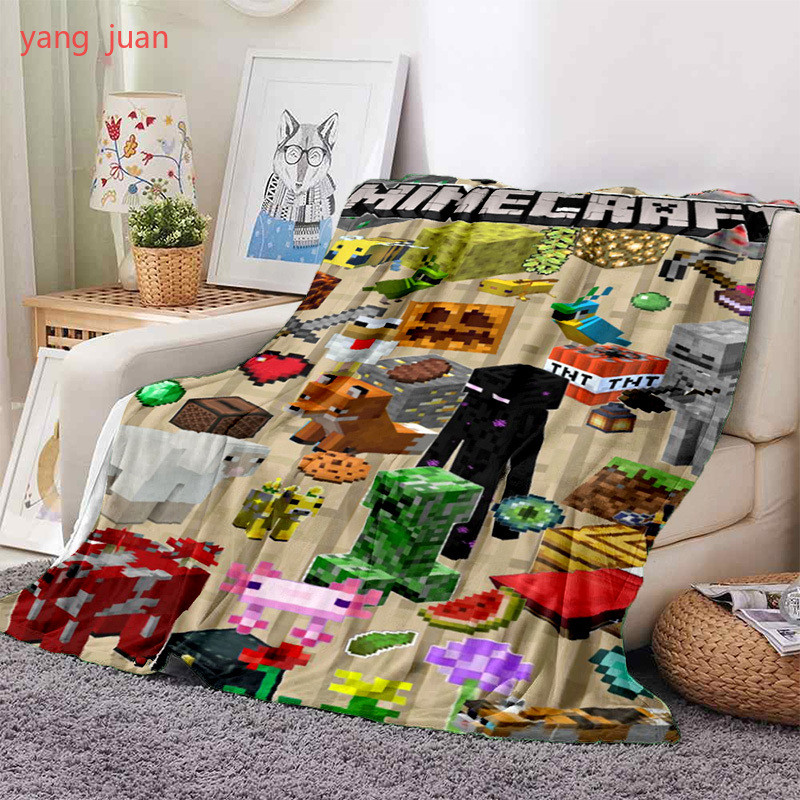 ผ้าห่ม มายคราฟ นุ่มและอบอุ่น มีเสน่ห์ โลกของฉัน แซนด์บ็อกซ์ ตัวละครเกม 3ง พิมพ์ขนแกะโยนผ้าห่ม - รูปที่ 4