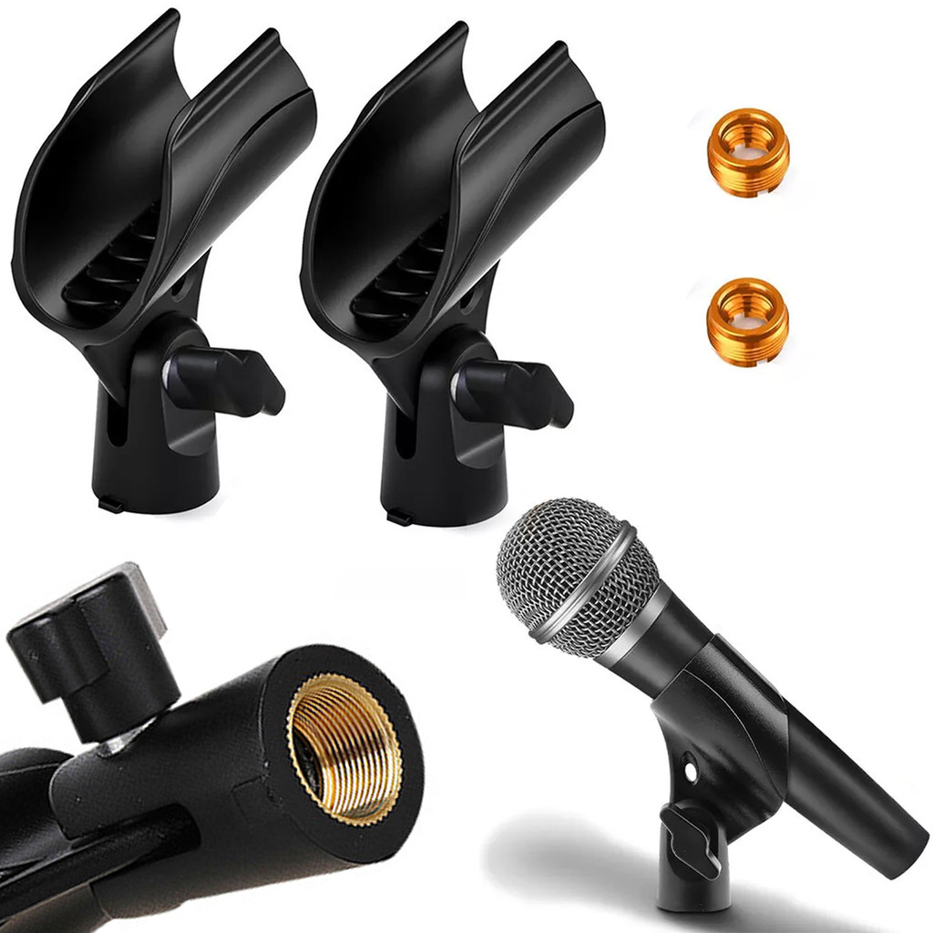 2pcs Universal Mic Clip สําหรับ Shure Mic Stand ไมโครโฟนมือถืออุปกรณ์เสริมเครื่องมือ