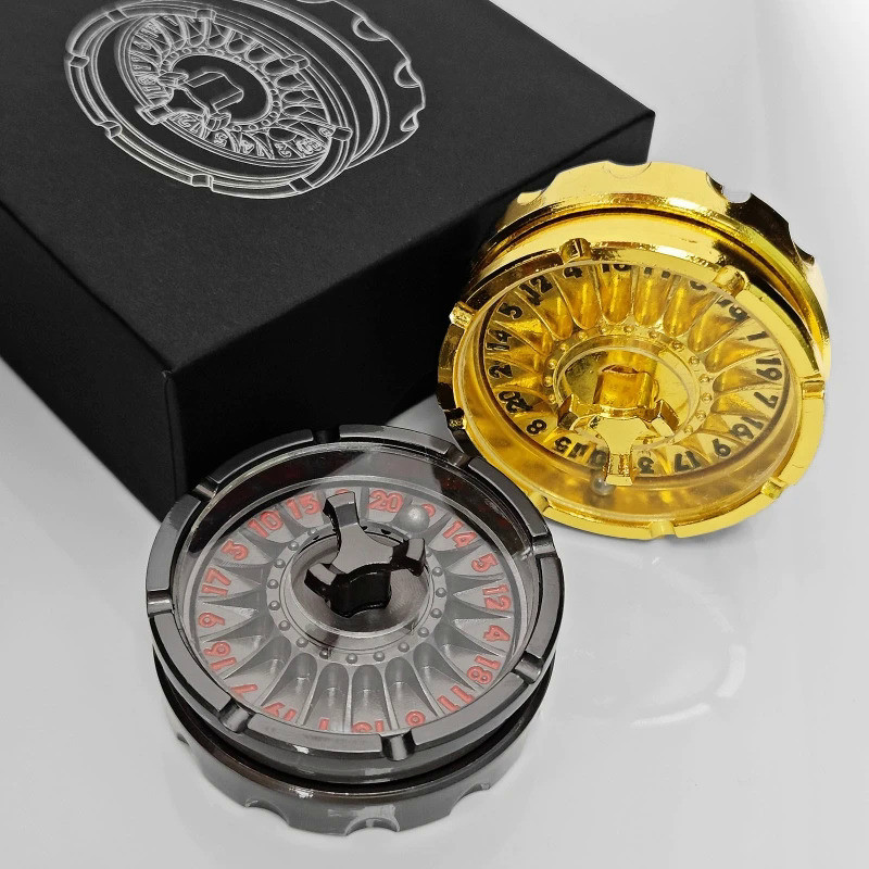 7 in 1 RPG Table Game Dice with Gift Case Metal G20 Roulette Dice Spinner 20 Sides DND Dice Set for 