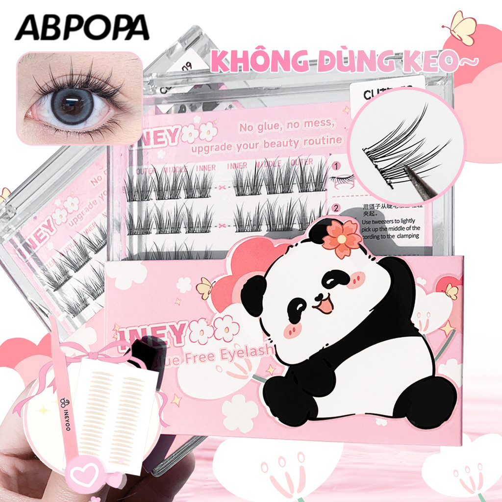 Ineyoo Premium Fibers กาวฟรี ต่อขนตาธรรมชาติที่สมจริง 6 แถว CUTE-09