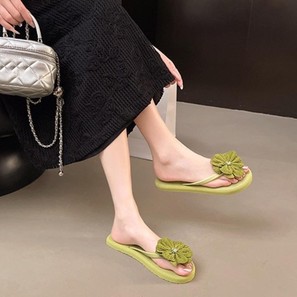 Kodice แบน Soled รองเท้าแตะ,คลิป Toe ดอกไม้ดอกไม้ Flip Flops,All Match Outerwear รองเท้า Anti Slip Beachwear สไลด์รองเท้าแตะชายหาด