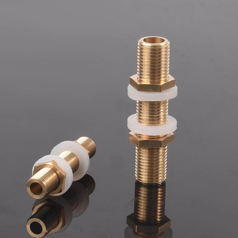 ข้อต่อท่อทองเหลือง BSP ขนาด 1/8" 1/4" 3/8" - น็อตล็อคเกลียวเต็มขนาด 30 มม. ถึง 120 มม. สำหรับถังเก็บน้ำและตู้ปลา