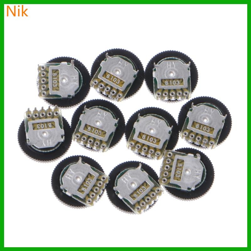 บ.ลค.ต.ศ. 10 ชิ้น B103 16x2mm 10K Ohm Double Dial Taper Volume Wheel Duplex Potentiometer he