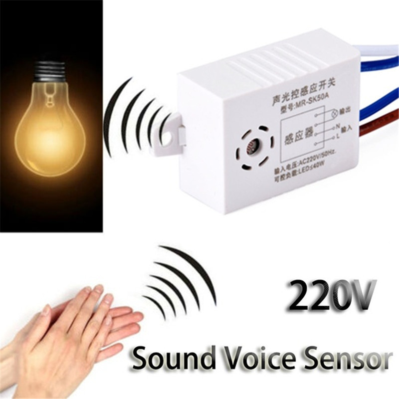 สวิตช์เซ็นเซอร์เสียง 1/2/3 ชิ้น 220 โวลต์สวิตช์เปิดปิดอัตโนมัติ ​เสียงอัจฉริยะเซ็นเซอร์เสียงสวิตช์ไฟ LED ดาวน์ไลท์โคมไฟเพดานแผงไฟสําหรับโรงรถบันไดwell Garden 50Hz 40W