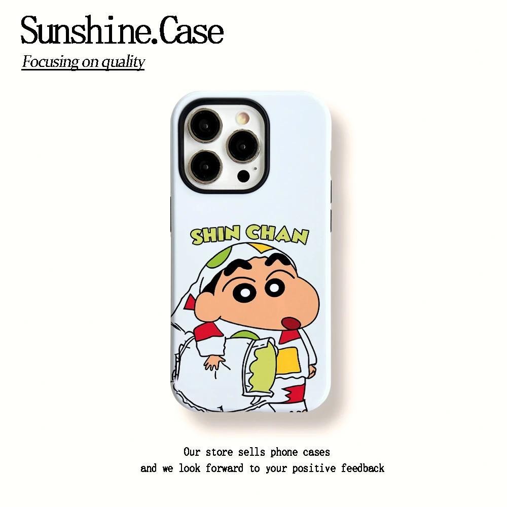 เคสโทรศัพท์ Pajama Shin chan 2-in-1 เข้ากันได้กับ iPhone 15 Pro Max, Apple 16 14 Plus 11/12/13 Pro Max, เคสป้องกันกันกระแทกใหม่