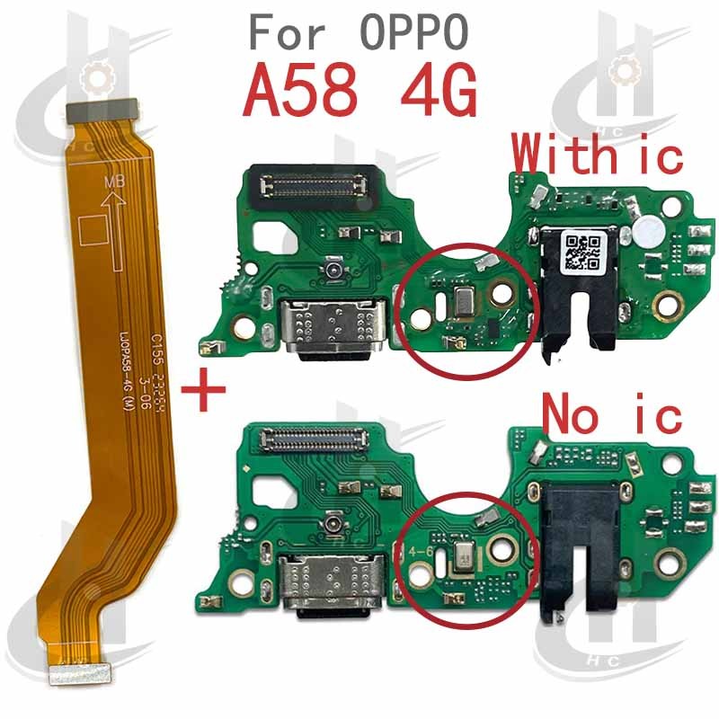 ใหม่สําหรับ OPPO A58 4G Charger USB Connector Dock ชาร์จพอร์ตแจ็คบอร์ด Flex หลักเมนบอร์ดการเชื่อมต่อ Flex เปลี่ยนชิ้นส่วน