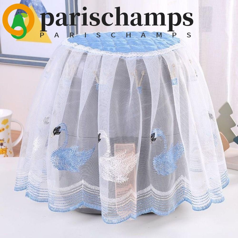PARISCHAMPS ฝาครอบกันฝุ่นหม้อทอดอากาศ, ผ้าลูกไม้กันน้ํามัน ฝาครอบกันฝุ่นหม้อข้าวไฟฟ้า, อุปกรณ์ครัวน่ารักการ์ตูนทั่วไปลูกไม้ผ้าปกซักรีด
