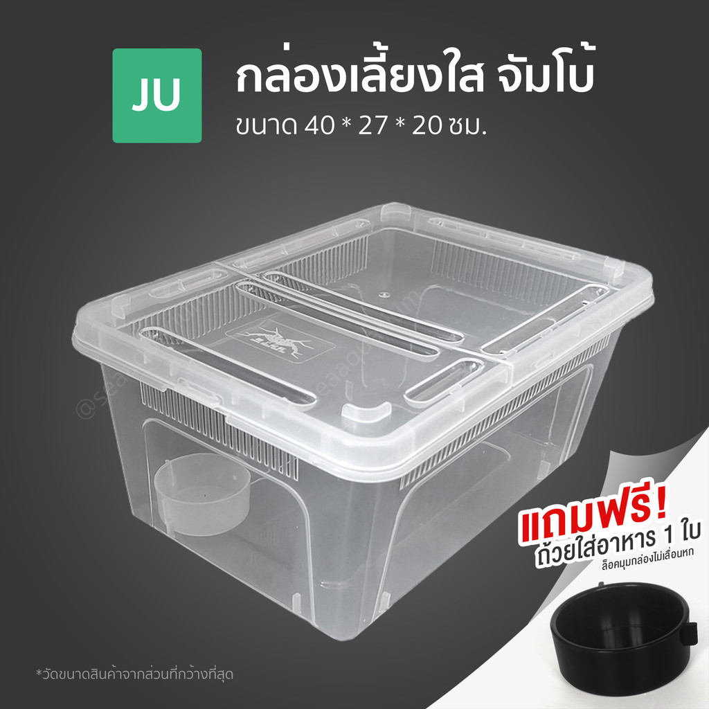 กล่องพลาสติกใส่สัตว์เลี้ยงรุ่นใหม่ ฝาล็อคแน่น รูระบายอากาศรอบกล่อง ใส่สัตว์เลี้ยงขนาดเล็ก สัตว์แปลก