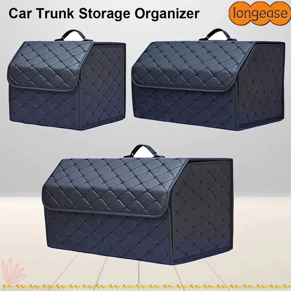 [จัดส่งภายในระบบ] LONGE 1 ชิ้นรถ Trunk Storage Organizer, PU หนังจัดเก็บอัตโนมัติ Multiuse เครื่องมือ,ทนทานขนาดใหญ่ความจุ S/M/L พับกล่องเก็บสําหรับฉุกเฉิน