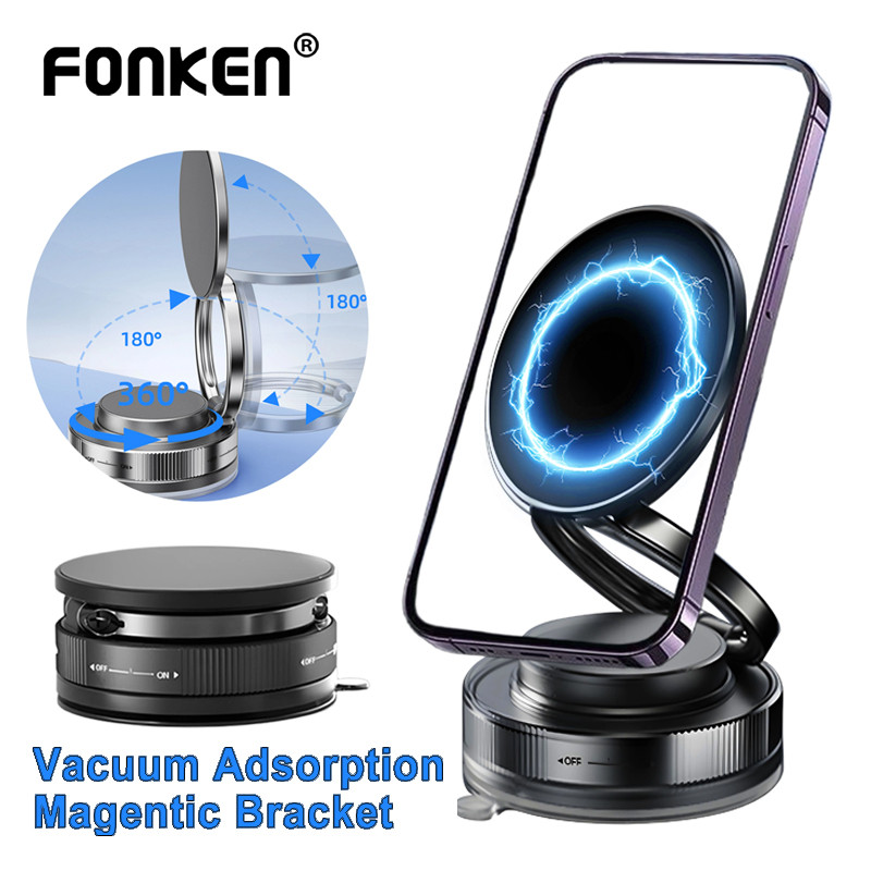 Fonken ที่วางโทรศัพท์แม่เหล็กสูญญากาศถ้วยดูดวงเล็บนําทางรถยนต์สําหรับ Magsafe iPh Samsung