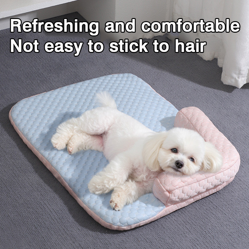 ที่นอนสัตว์เลี้ยงระบายความร้อนฤดูร้อนสําหรับสุนัขและแมว-ระบายอากาศการ์ตูนบิ๊กอายมอนสเตอร์สุนัขเตียงแบบพกพาขนาดเล็กสุนัขเสื่อลื่นแมวนอนแผ่นที่มีชั้นเจลน้ําแข - รูปที่ 3