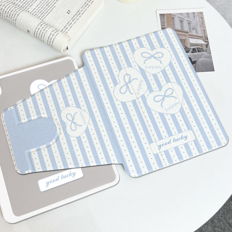 เคสไอแพด Gen11 A16 Air 7 M3 2025 Pro 11 2024 Air 6 5 4 10.9 Gen10 9th 8th 7th 10.2 กรณี Wave Point Simple Bowknot พร้อมที่ใส่ดินสอ 720° การหมุน ราคา ถูกที่สุด ดีลบีเคเค แกลเลอรีภาพที่ 3