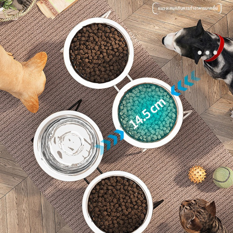 ชามสัตว์เลี้ยงสแตนเลส เกรด A  ชามแมว ชามสุนัข ทำความสะอาดง่าย ปลอดภัยไร้สารปนเปื้อน กันลื่น ทนทาน - รูปที่ 5