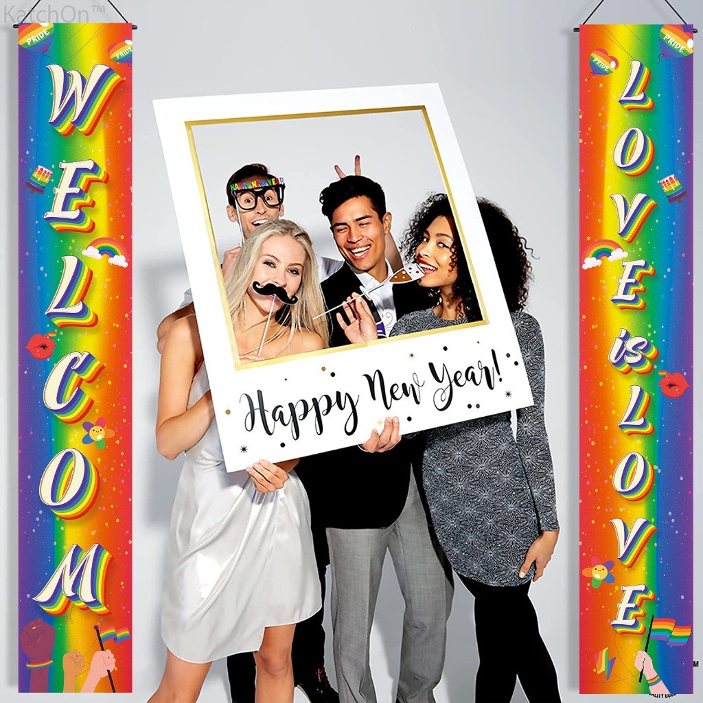 ธงแบนเนอร์  LGBTQ  สีรุ้ง สําหรับแขวนตกแต่งประตู เทศกาล กลางแจ้ง PRIDE MONTH ธงทอม ธงประดับ