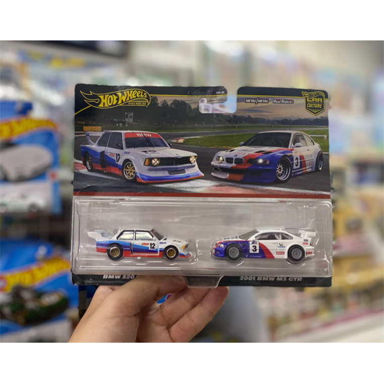 JBK99 Hot Wheels Premium 2 Pack BMW 320 Group 5/2001 BMW M3 GTR สําหรับเด็กอายุตั้งแต่ 3 ปี