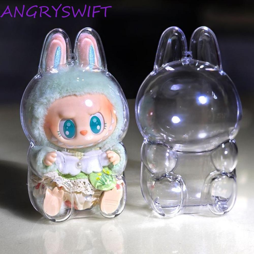 Angryswift Labubu เกราะป้องกัน, ถุงเก็บ Sit Down Labubu กันน้ํา, ทนทาน Peadant ที่ถอดออกได้กันฝุ่นโปร่งใสฝาครอบกันฝุ่น