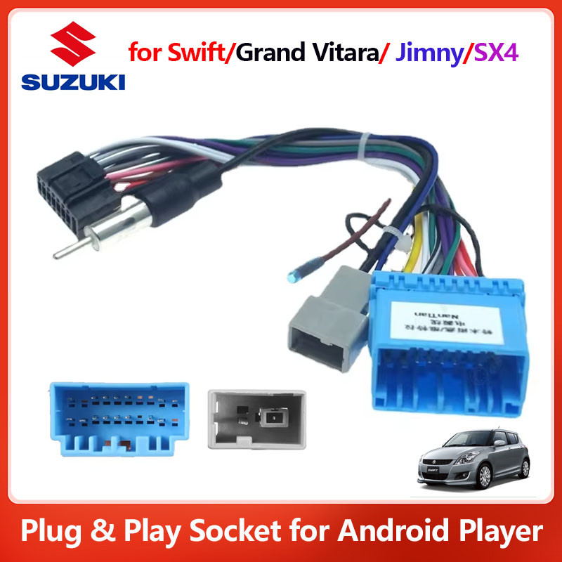 สําหรับ Swift/Grand Vitara/ Jimny/SX4 ปลั๊กแอนด์เพลย์ซ็อกเก็ตสําหรับเครื่องเล่น Android