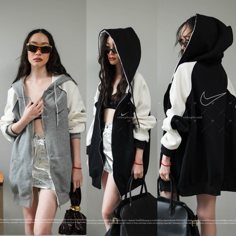 Vshop Code : M7510 เสื้อกันหนาวฮู้ด เสื้อฮู้ด งานป้าย Vshop