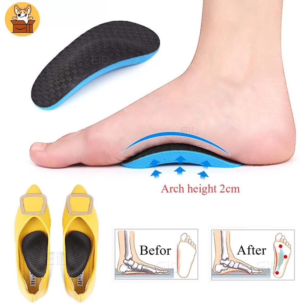 Am-az[Ready Stock] EVA Flat Foot Arch Support Orthopedic Insole, Womens / Mens Sports Insole Accessories
