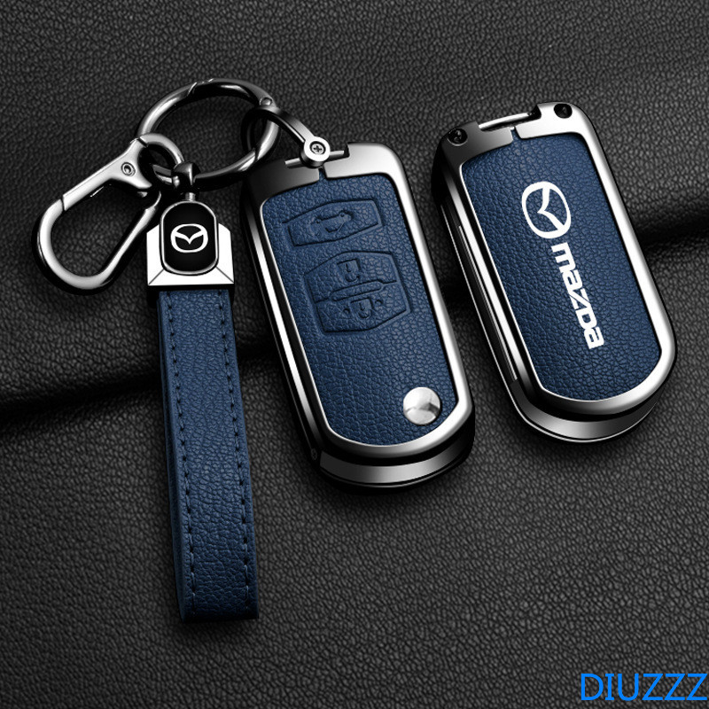 สังกะสีอัลลอยด์รถ Flip Key Case Cover Protector สําหรับ Mazda 2 3 5 6 CX7 CX9 RX8 MX5 MPV Demio อุปกรณ์เสริม