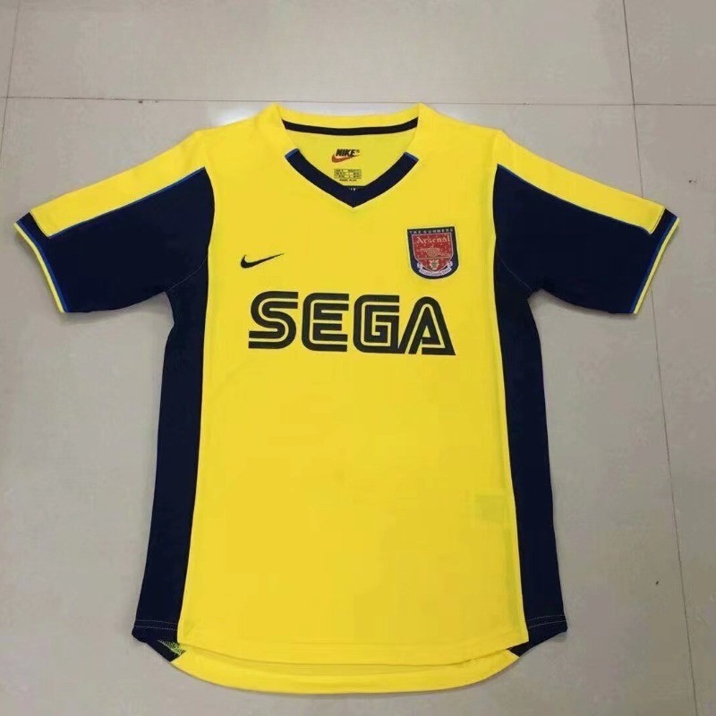 2000 Arsenal Away เสื้อเชิ้ตแขนสั้นวินเทจ S-XXL เสื้อฟุตบอลกีฬา AAA