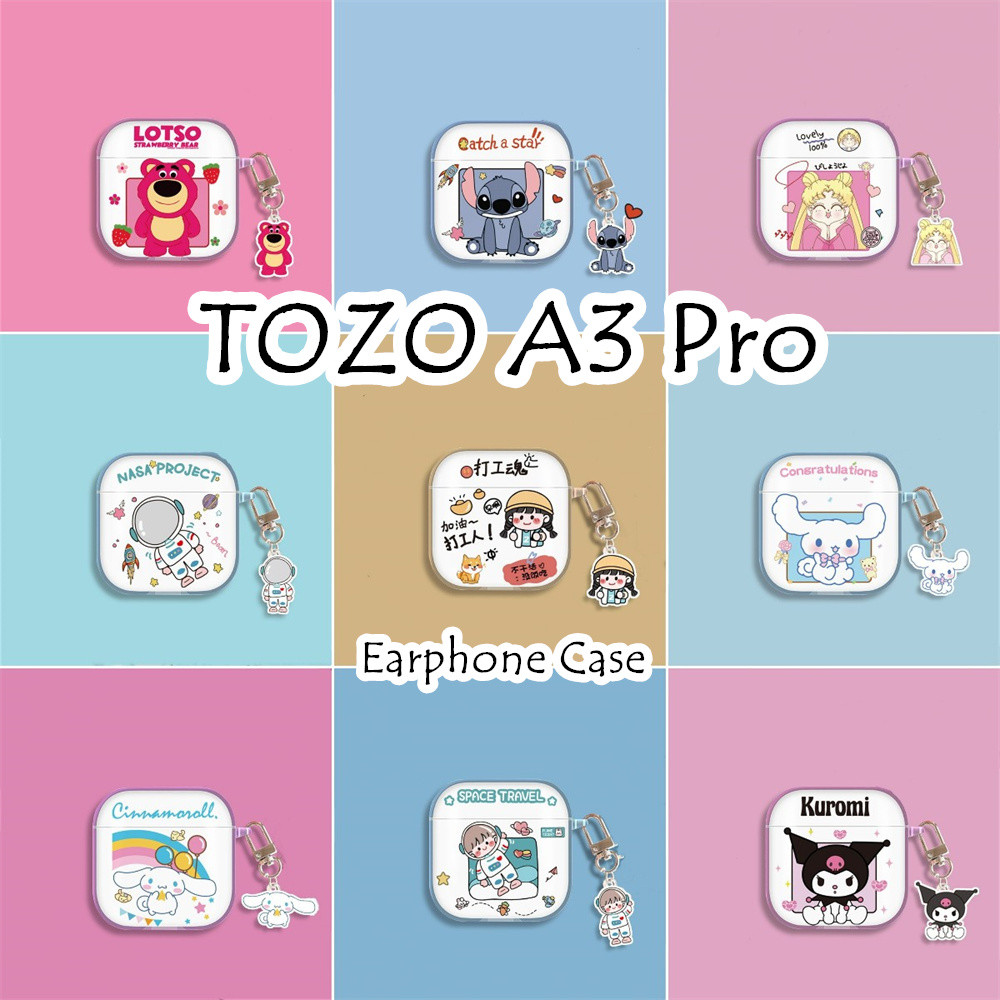 ส่วนลดสําหรับ Tozo A3 Pro Case Casing Soft Silicone Cool Cartoon Transparent Headphone Case Cover