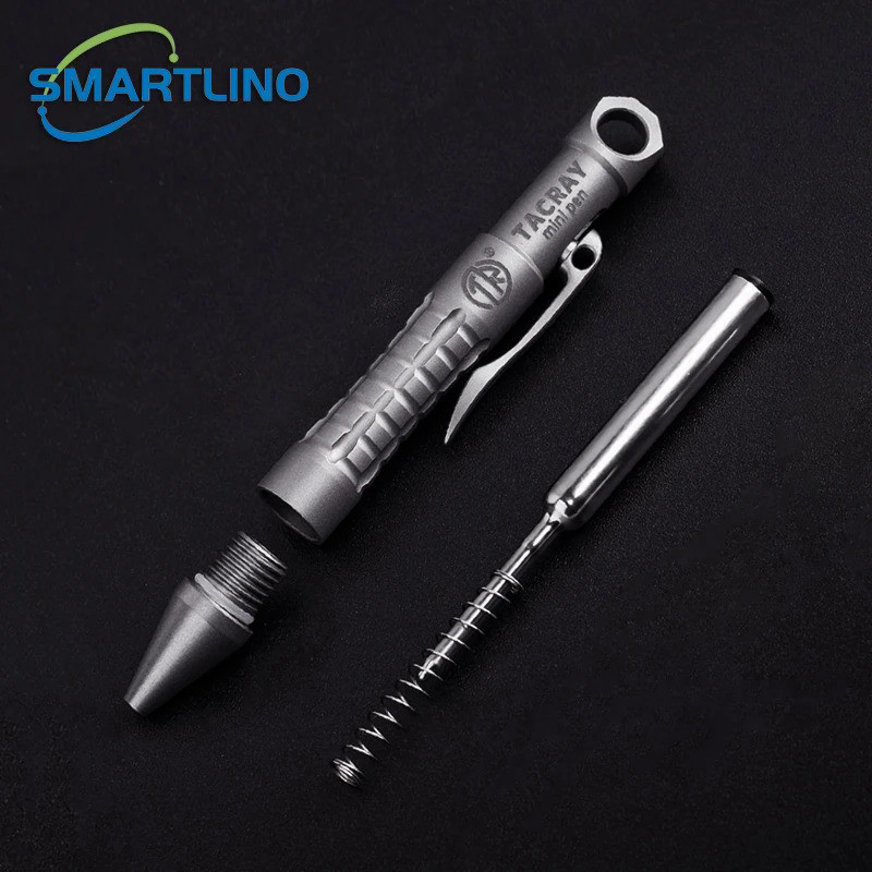 Mini Titanium Tactical Pen Multipurpose Pocket Size EDC Stylus Pen Emergency Glass Breaker for Outdo