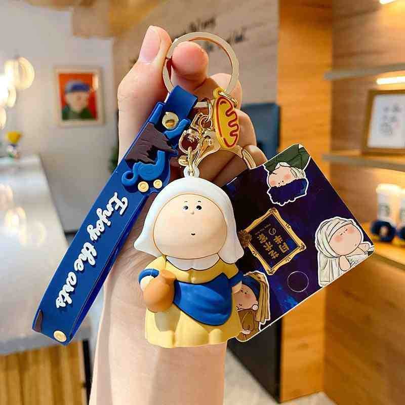 สร้างสรรค์เดือนครึ่งศิลปินพวงกุญแจ/การ์ตูนแวนโก๊ะตุ๊กตาตุ๊กตาจี้ของขวัญขนาดเล็ก - รูปที่ 5