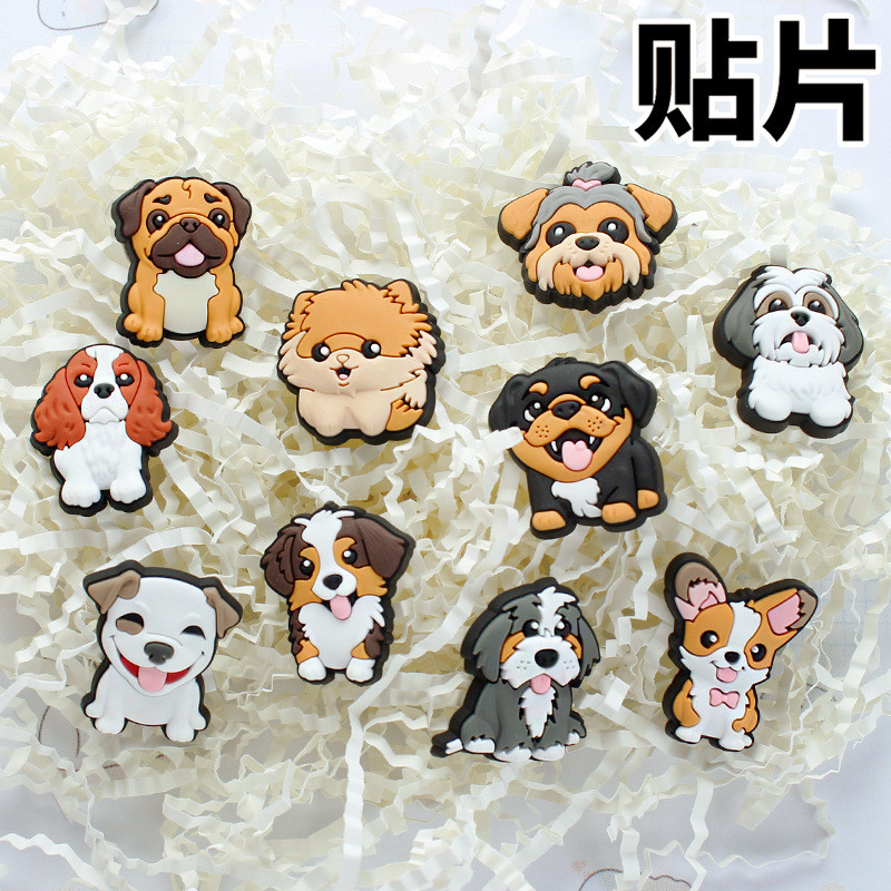 น่ารักสัตว์เล็ก Jibits Crocks สัตว์เลี้ยง Crocs Charm Corgi Jibbits Teddy Jibbitz สําหรับผู้หญิงอุปกรณ์รองเท้าตกแต่ง