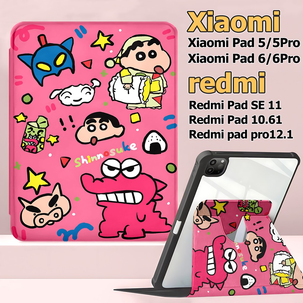 【พร้อมส่ง】เคสฝาพับ Redmi/Xiaomi สําหรับ เสี่ยวมี่ แพด 5 6 เคส Xiaomi Pad 6 5 Pro เคส Redmi SE 11 and Redmi Pad pro12.1/pad 10.61 2024รุ่นอัพเกรด 360°หมุนได้ Xiaoxin case