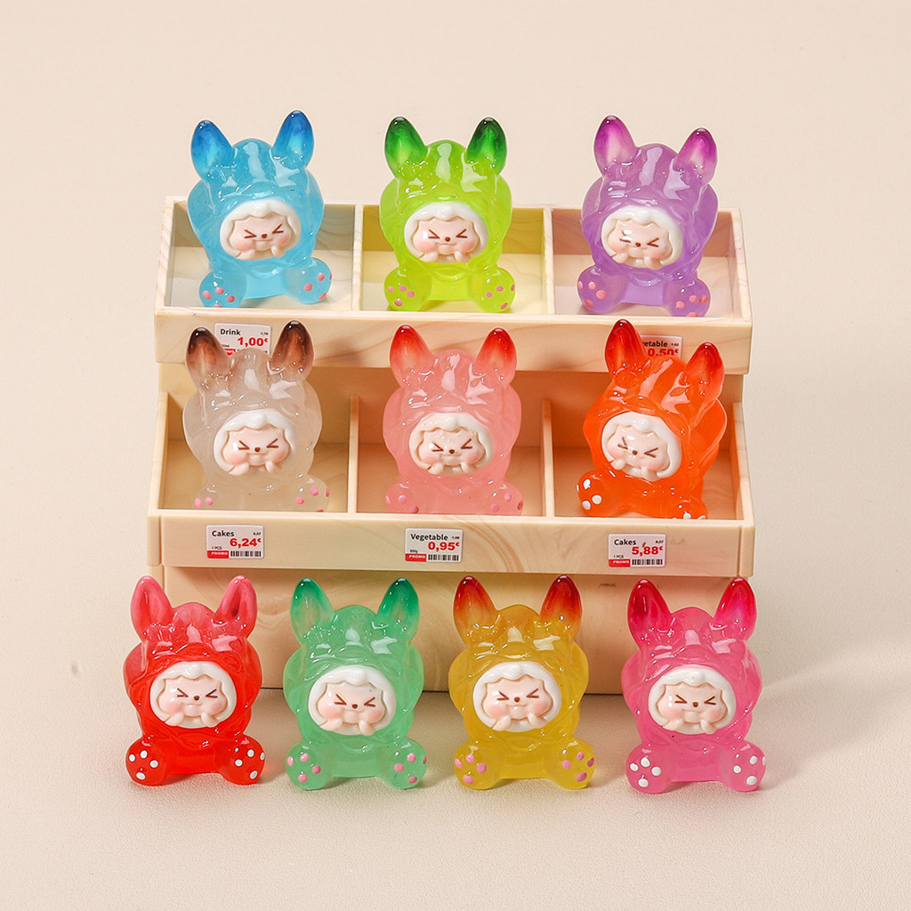 10 ชิ้น Luminous Glow นั่ง Kiki 3D เรซิ่น Charms สําหรับ DIY (7-301)