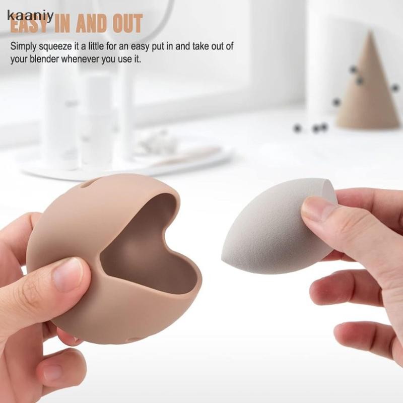 [KAN] ที่วางฟองน้ําแต่งหน้าซิลิโคนเป็นมิตรกับสิ่งแวดล้อม Multihole Beauty Blender Storage Case FXH