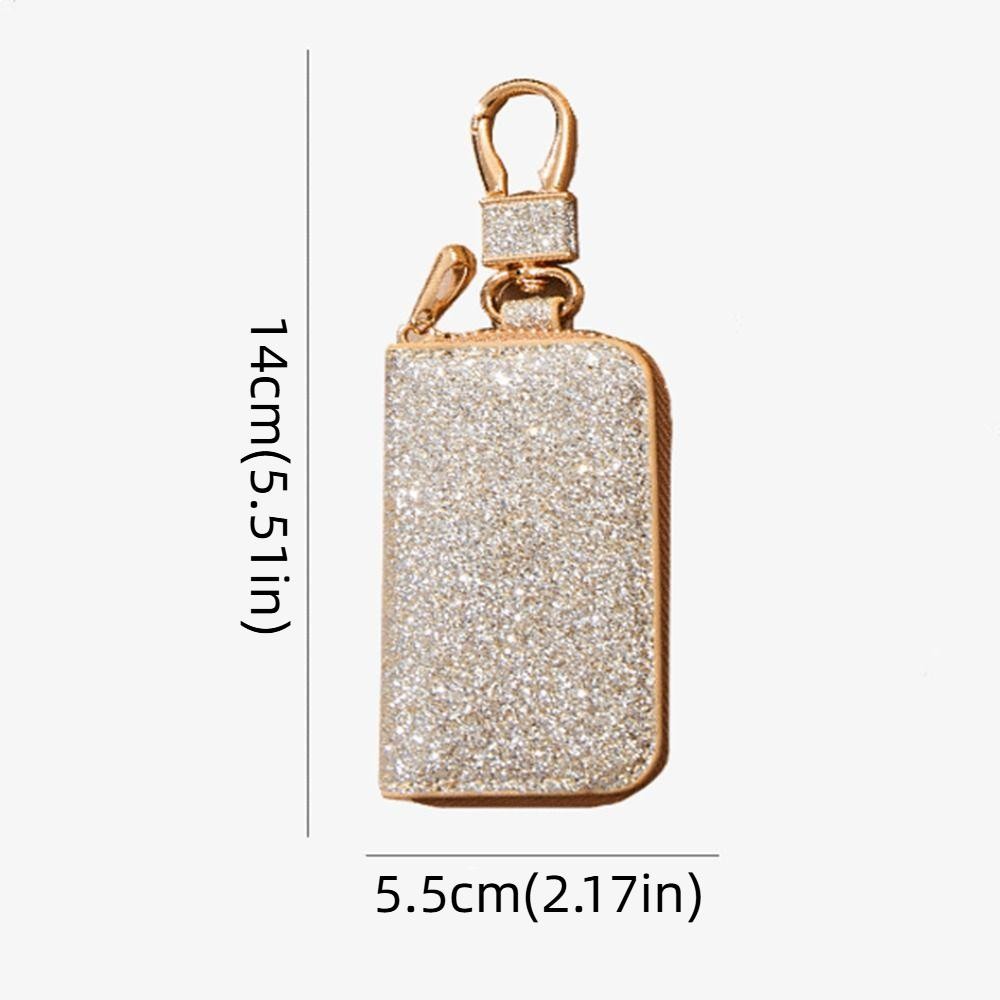 Keepin Bling Small Purse, Simple Solid Color Starry Shiny Coin Bag, Fashion Zipper Luxury Hanging Key Case Bag พวงกุญแจ