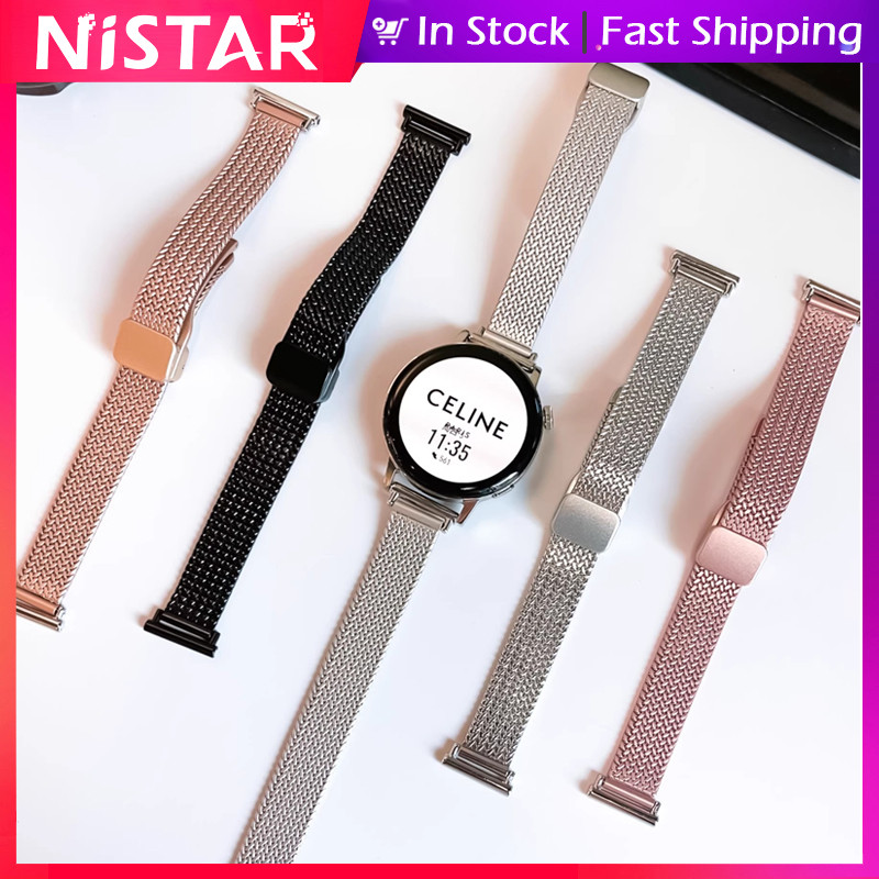 Nistar สแตนเลสสตีลโลหะหัวเข็มขัดสําหรับ 18 มม.20 มม.22 มม.,ใหม่ retro โลหะหรูหรา smart Watch สําหรับ Samsung Galaxy Watch 6 คลาสสิก 5 Pro 4 คลาสสิก,HUAWEI Watch GT 4 3 2