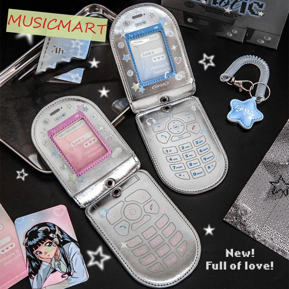 Musicmart Idol Photocard Holder,ตกแต่งPUหนังโทรศัพท์มือถือPhotocardกรอบ,PVC Card Cover Mini PhoneบุคลิกภาพCreative Access Cardป้องกันกรณีตกแต่งห้อง