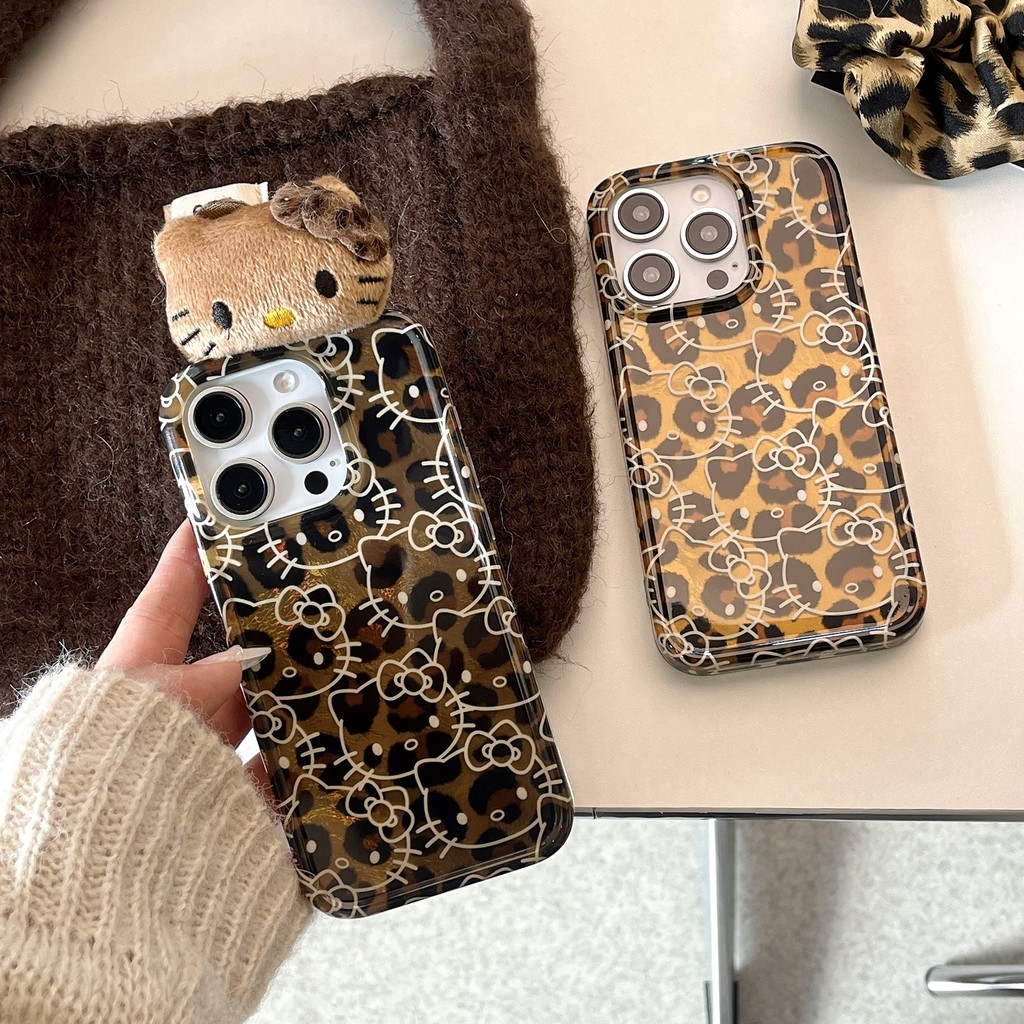 เสือดาวพิมพ์ Line Cat Kitty Heads TPU สําหรับ Apple IPhone 16 15 14 13 Pro Max เคสกันกระแทก