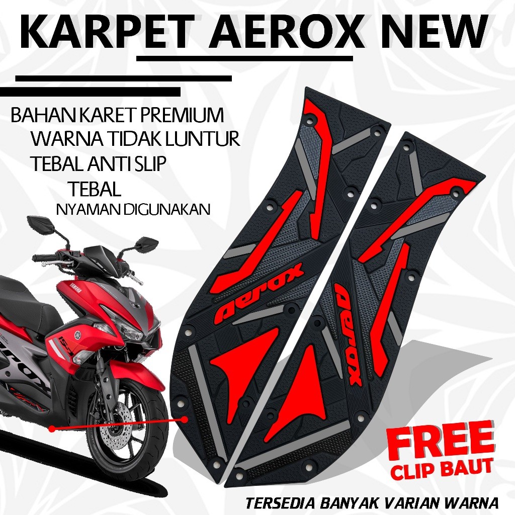 พรมมอเตอร์ไซค์ Dozeuscka New Aerox, วัสดุยางพรีเมี่ยม, อุปกรณ์มอเตอร์ไซค์อัตโนมัติ