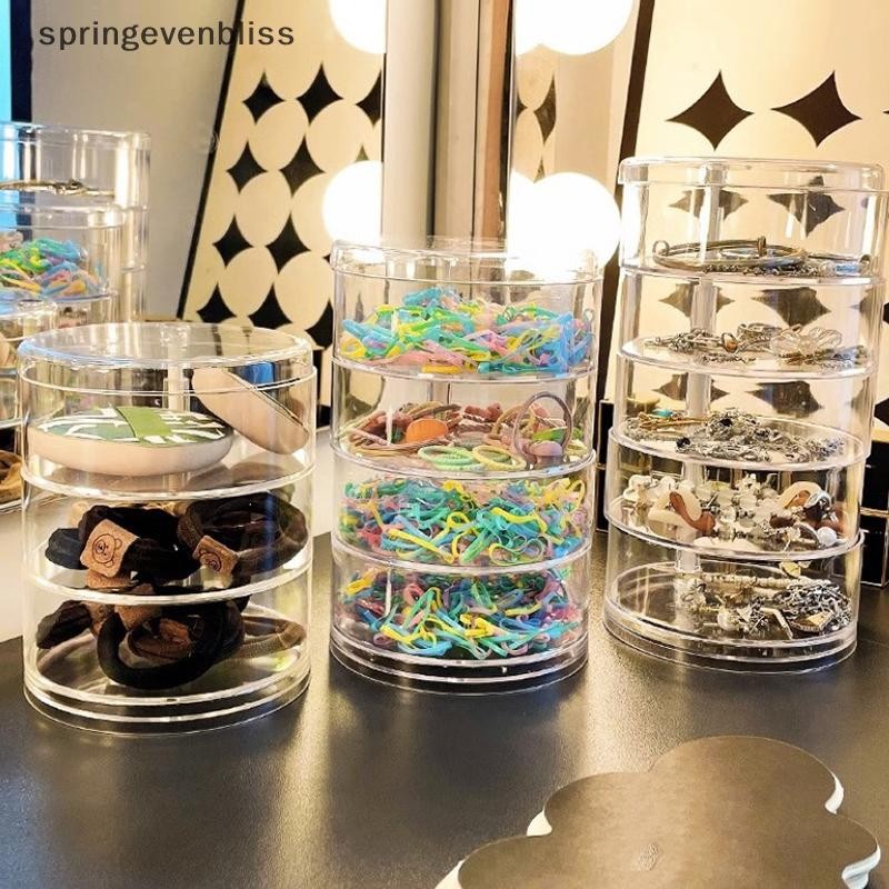 Springevenbliss โปร่งใส Rotag กันฝุ่นกล่องเครื่องประดับ Multilayer สร้อยข้อมือต่างหู Hairpin เครื่องประดับชั้นวางจอแสดงผลกล่องเก็บ Organizer Case Springevenbliss