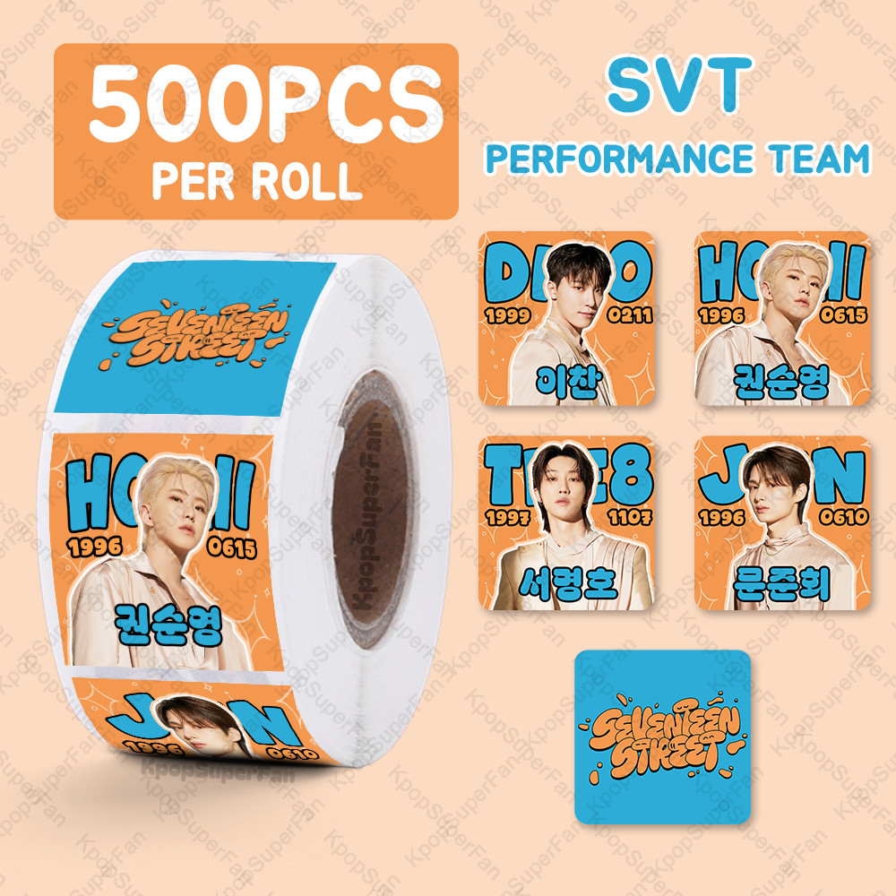 [มีในสต๊อก] สติ๊กเกอร์กันน้ำ Seventeen 500 ชิ้น/ม้วน สำหรับเคสโทรศัพท์แบบแก้วน้ำ S.COUPS JEONGHAN JOSHUA JUN HOSHI WONWOO WOOZI DK MINGYU THE8 SEUNGKWAN VERNON DINO