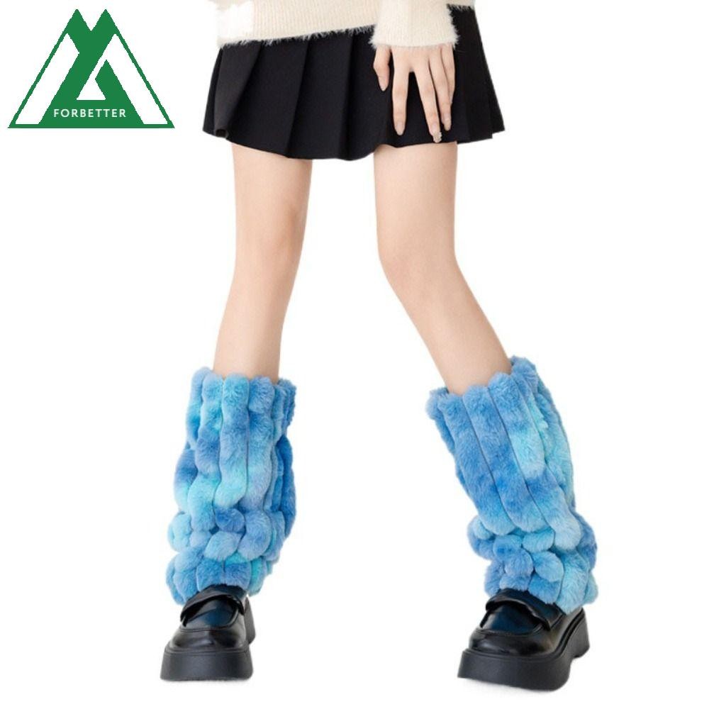 Forbetter ถักขา, ลาย Harajuku Plush ขาอุ่น, แฟชั่นถุงน่องกองถุงเท้า JK Lolitas ขาอุ่น Y2k หญิง