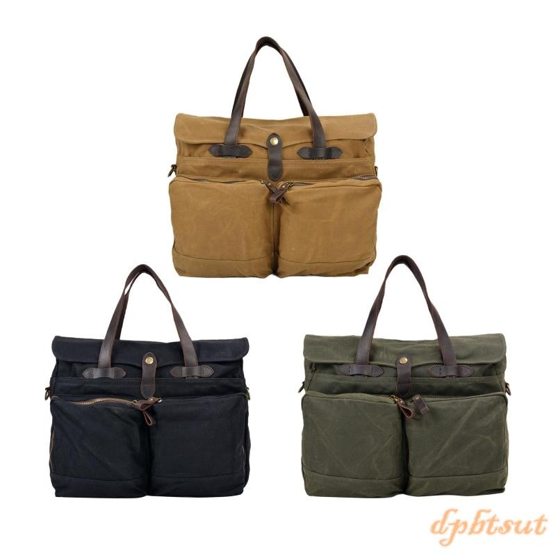 [dpbtsut] Laptop Tote Bag Wax Canvas Vintage Office Work Bag