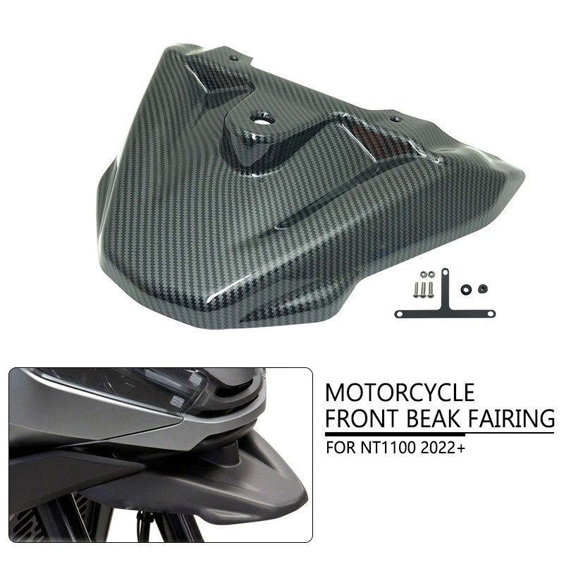 Mo For Honda NT1100 NT 1100 2022 Motorcycle Carbon Wheel Mudguard Beak Nose Cone Extension Cover Ext